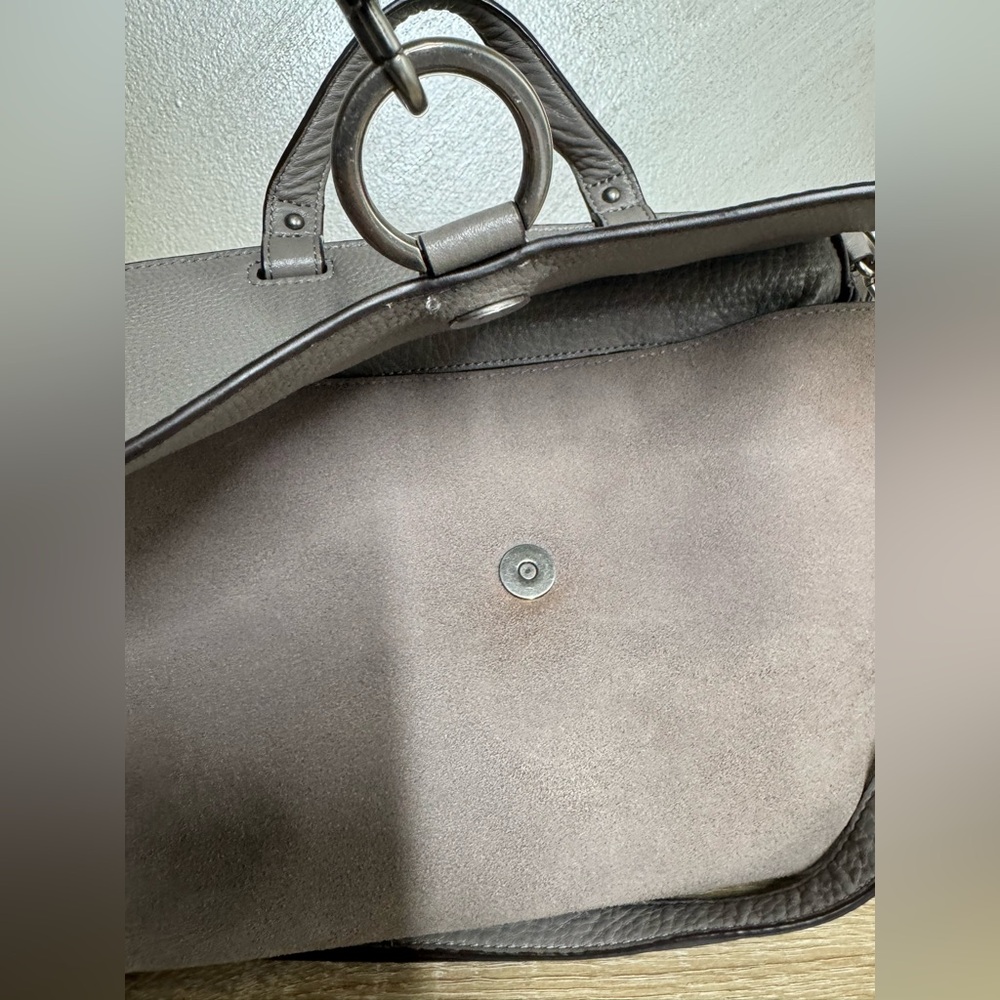 Rebecca Minkoff Medium Keith Grey Suede /Leather Satchel Handbag Shoulder Bag - Picture 10 of 16